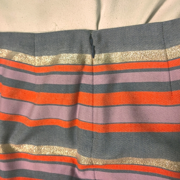 🗺️ J. Crew Lined Metallic Multi-Striped Mini Skirt Size 0 or XS Casual Clubbing - Picture 10 of 13